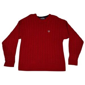 Chaps Ralf Lauren Red Hand Framed Sweater Large